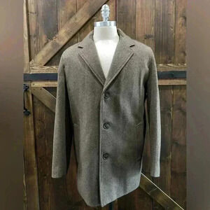 Michael Kors Wool Blend Brown Pea Coat Men’s L